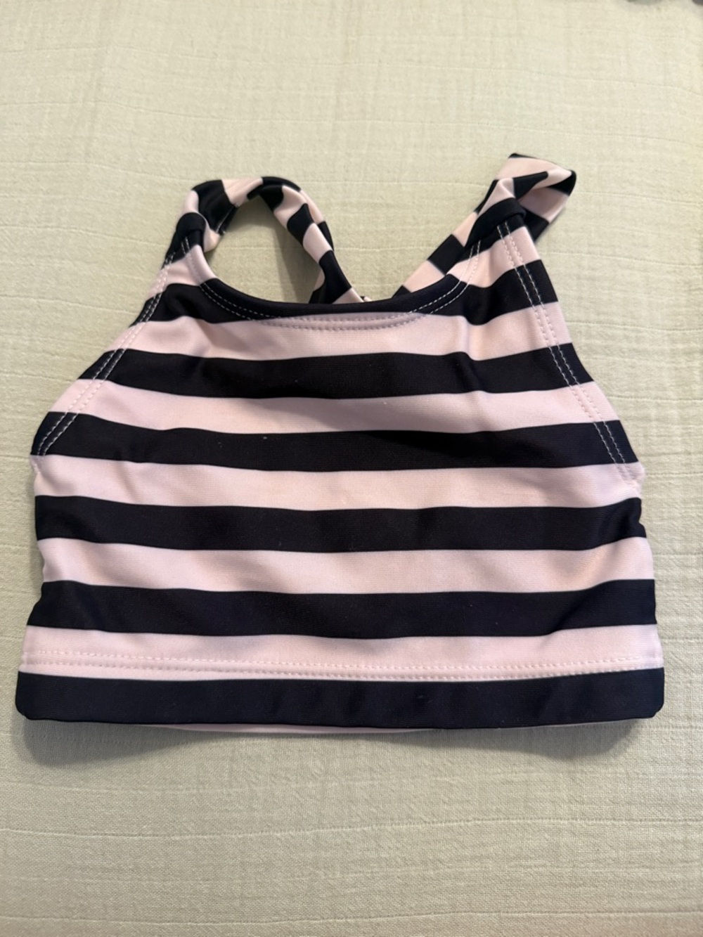 Tea Collection white and Black Striped Tank Top
